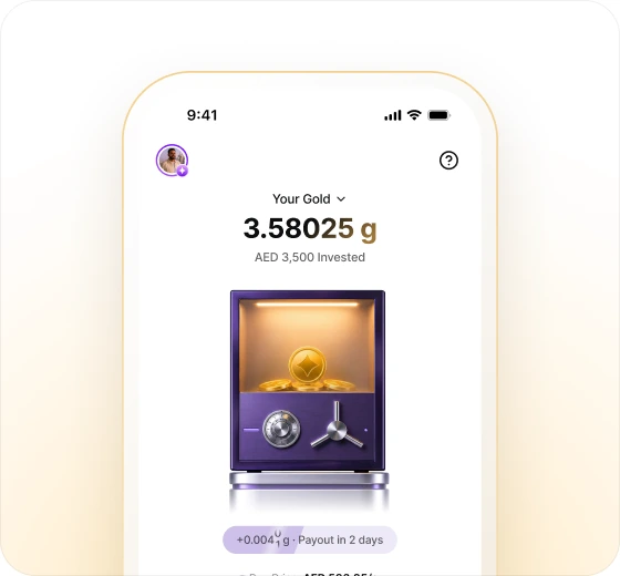 Aspora app showing leased Gold earning a daily payout